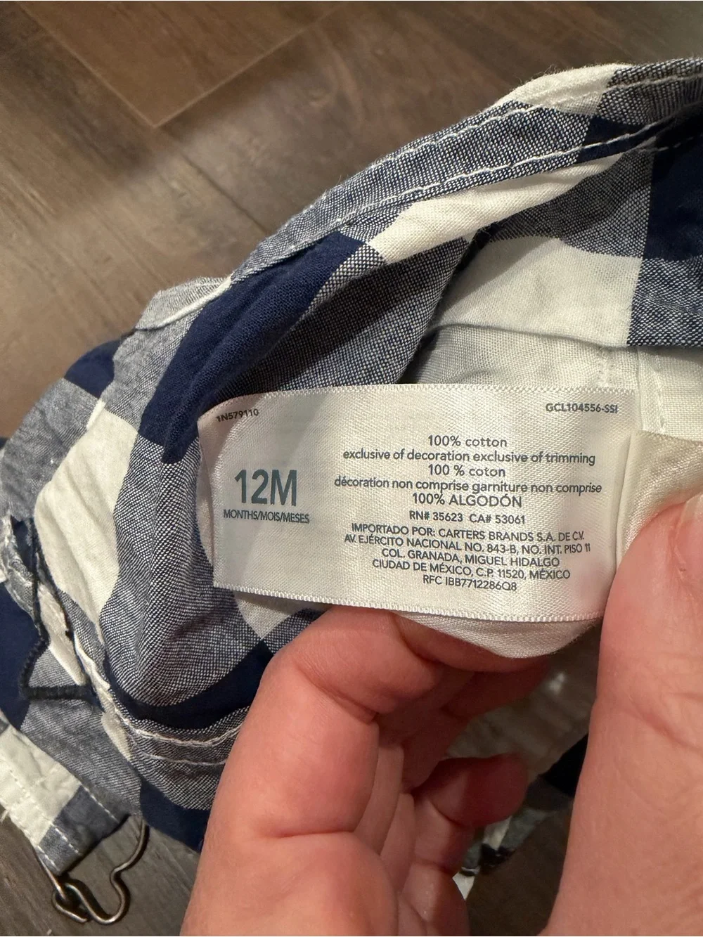 OshKosh B’gosh Gingham Overalls Baby Boys 12 Months Cotton
